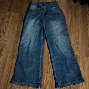 House of Harlow 1960 Retro 70’s Blue Flare Wide Leg Denim‎ Jeans Western Luxury
